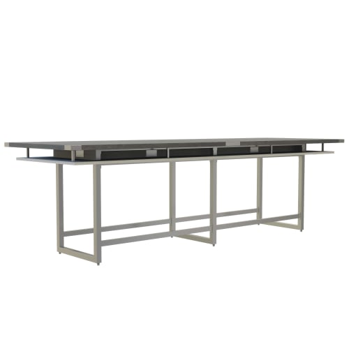 Mirella Mesa de Conferencias, Altura de Pie, 42"Hx144"Wx47.25"L, Gris Piedra